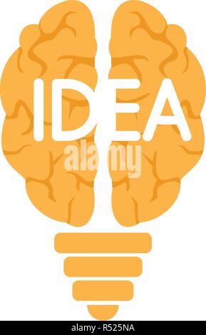 Mind idea logo. Flat illustration of mind idea vector logo for web design Stock Vector