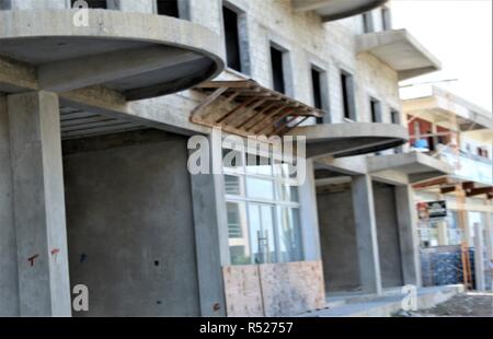Abandoned building under construction in Belize Stock Photo