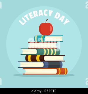 International literacy day new background. Flat illustration of international literacy day new vector background for web design Stock Vector