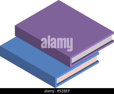 Stack of school books icon. Isometric of stack of school books vector icon for web design isolated on white background Stock Vector