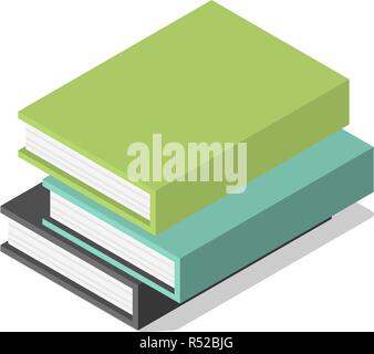 Pack of books on table icon. Isometric of pack of books on table vector icon for web design isolated on white background Stock Vector