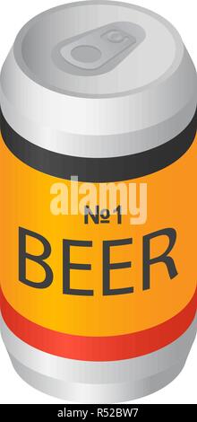 Number one beer can icon. Isometric of number one beer can vector icon for web design isolated on white background Stock Vector