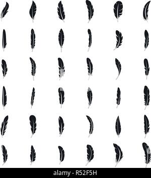 Ink feather icon set. Simple set of ink feather vector icons for web design isolated on white background Stock Vector