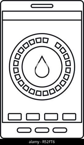 Menstrual mobile icon. Outline illustration of menstrual mobile vector icon for web design isolated on white background Stock Vector