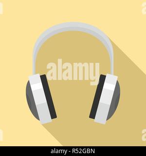 Wired headphones icon. Flat illustration of wired headphones vector icon for web design Stock Vector