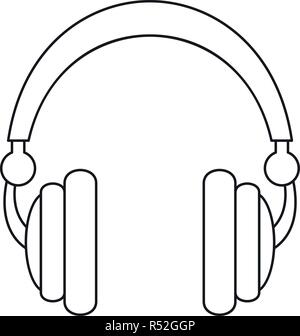 Wired headphones icon. Outline illustration of wired headphones vector icon for web design isolated on white background Stock Vector