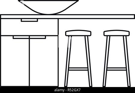 Modern kitchen table icon. Outline illustration of modern kitchen table vector icon for web design isolated on white background Stock Vector
