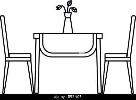 Living room table icon. Outline illustration of living room table vector icon for web design isolated on white background Stock Vector