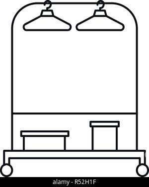 Hanger clothes icon. Outline illustration of hanger clothes vector icon for web design isolated on white background Stock Vector