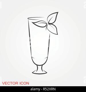 Cocktail icon vector, pictogram isolated on background Stock Vector