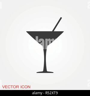 Cocktail icon vector, pictogram isolated on background Stock Vector
