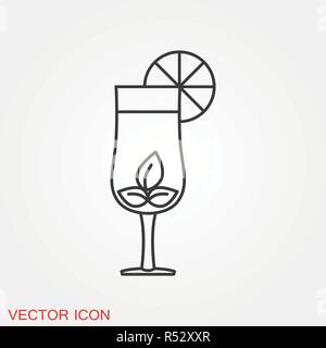 Cocktail icon vector, pictogram isolated on background Stock Vector