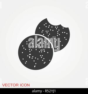 Cookie icon. Biscuit cookie or biscotti vector icon isolated on background Stock Vector