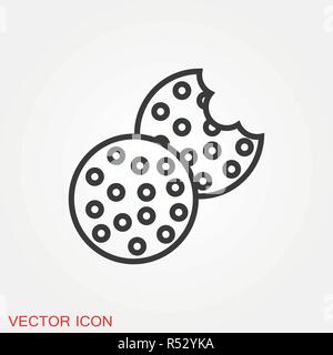 Cookie icon. Biscuit cookie or biscotti vector icon isolated on background Stock Vector