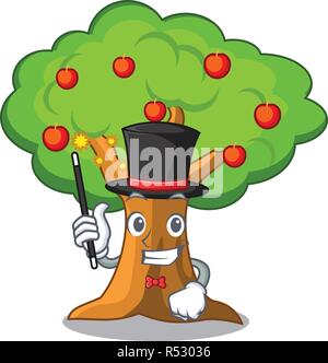 Magician apple tree in agriculture the cartoon Stock Vector