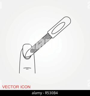 Nail care icon. Pedicure and manicure equipment. Isolated vector illustrations Stock Vector