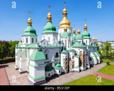 view of edifice of Saint Sophia Cathedral in Kiev Stock Photo