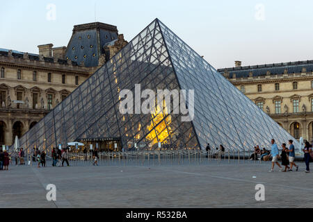 Louvre Pyramid - Paris, France Stock Photo