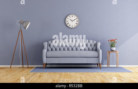 Classic style living room with purple armchair Stock Photo - Alamy
