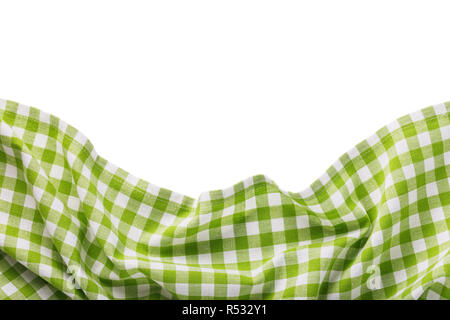 Top view of multi-colored napkin at bottom, isolated on white background Stock Photo