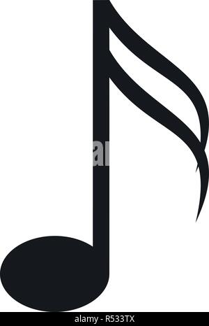 Sixteenth music note icon. Simple illustration of sixteenth music note vector icon for web design isolated on white background Stock Vector