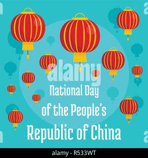 China people national day concept background. Flat illustration of China people national day vector concept background for web design Stock Vector