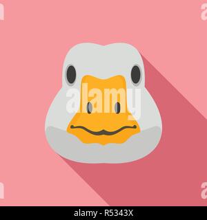 Goose head icon. Flat illustration of goose head vector icon for web design Stock Vector