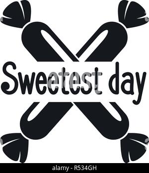 Two bonbon sweet day logo. Simple illustration of two bonbon sweet day vector logo for web design isolated on white background Stock Vector