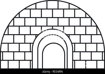 Igloo icon. Outline illustration of igloo vector icon for web design isolated on white background Stock Vector