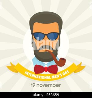Mens day concept background. Flat illustration of mens day vector concept background for web design Stock Vector