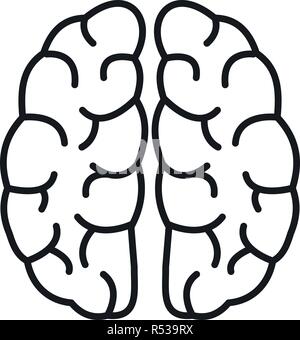 Monochrome brain engraving vector drawing illustration side view comic ...