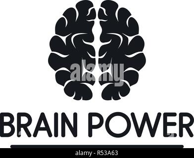 Human brain power logo. Simple illustration of human brain power vector logo for web design isolated on white background Stock Vector