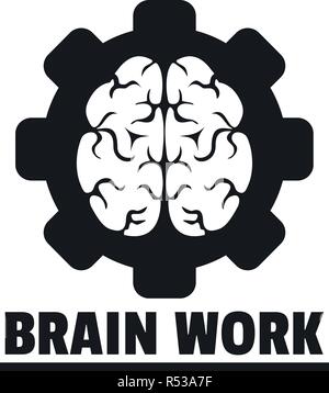 Logic brain work logo. Simple illustration of logic brain work vector logo for web design isolated on white background Stock Vector