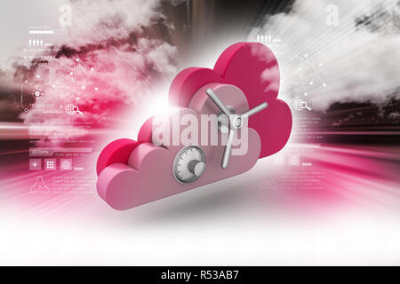 Data security concept in cloud computing Stock Photo