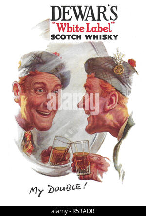 Dewar's white label whisky advert advertising in Country Life magazine UK 1951 Stock Photo