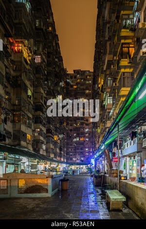 Montane Mansion or Yick Fat Building, know also as Concrete Jungle, one of the most densely populated building in Hong Kong Stock Photo