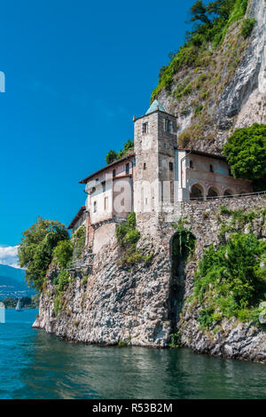 Lake Maggiore, Italy, July 9, 2012: Santa Catarina Hermitage, a Catholic Monastery. Stock Photo