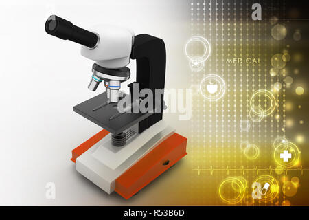 microscope on abstract background Stock Photo