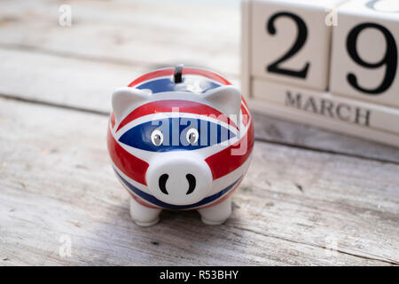 Brexit concept, the UK economy as a piggy bank Stock Photo