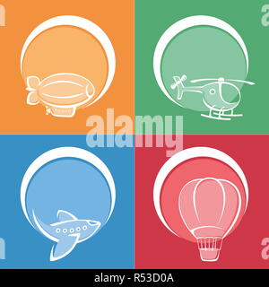 aviation icons set Stock Photo