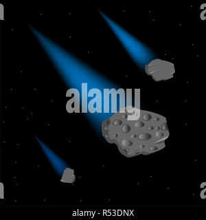 Asteroids in cosmos Stock Photo