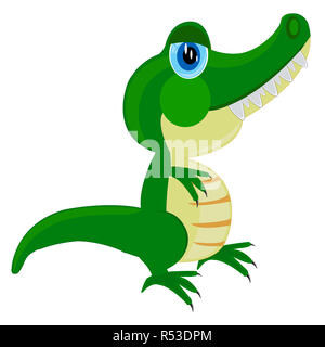 Cartoon of the crocodile on white Stock Photo