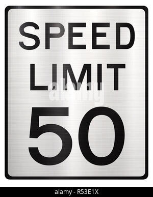 speed limit 50 mph Stock Photo