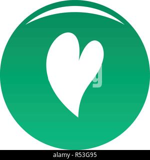 Deaf heart icon. Simple illustration of deaf heart vector icon for any design green Stock Vector