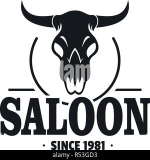 Skull saloon logo. Simple illustration of skull saloon vector logo for web design isolated on white background Stock Vector