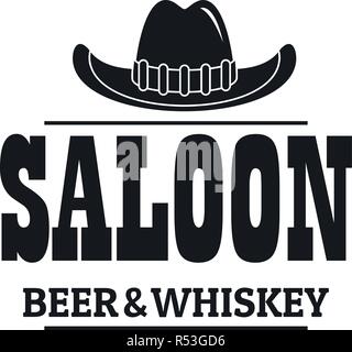 Whiskey saloon logo. Simple illustration of whiskey saloon vector logo for web design isolated on white background Stock Vector