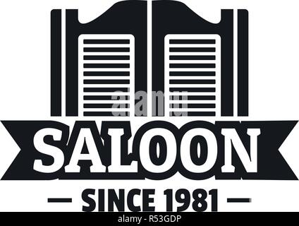 Saloon door logo. Simple illustration of saloon door vector logo for web design isolated on white background Stock Vector