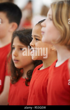 Happy band of five people singing with musical instruments Stock Photo ...