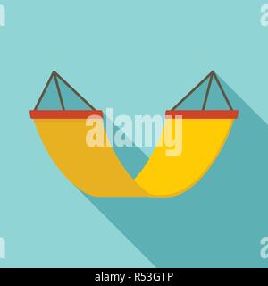 Rest hammock icon. Flat illustration of rest hammock vector icon for web design Stock Vector