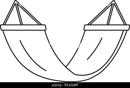 Rest hammock icon. Outline rest hammock vector icon for web design isolated on white background Stock Vector